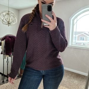 Like New Eddie Bauer Quilted Quarter Zip Pullover